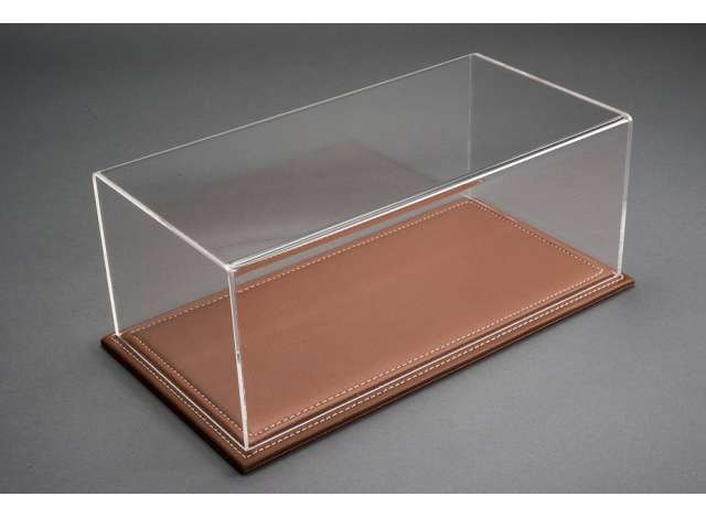 Display Case Maranello with Brown Leather Base - 230x120x85mm. 1:24 Atlantic Model