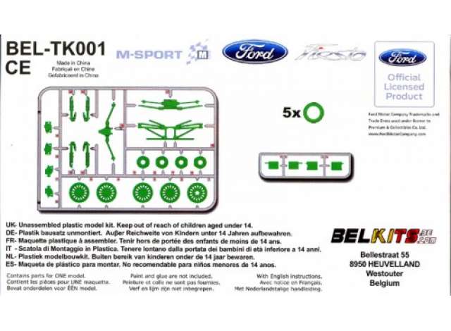 Belkits Detail Up Parts Grabel Transkit Ford Fiesta S20 1:12 Aoshima Model