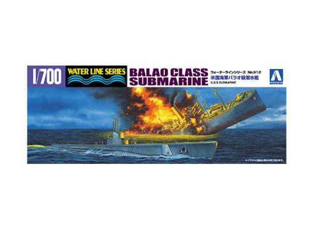 US Navy Balao Class Submarine, plastic modelkit 1:700 Aoshima Model