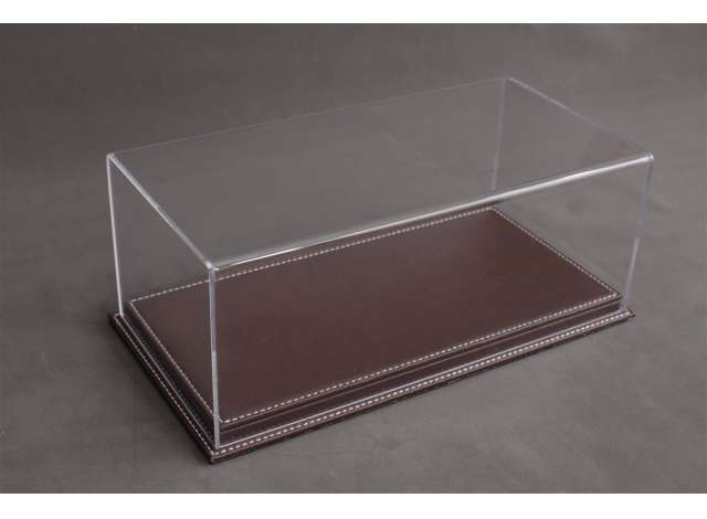 Display Case Mulhouse with Dark Brown Leather Base - 170x80x70mm 1:43 Atlantic Model