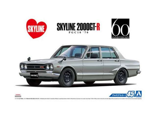 #45 1970 Nissan PGC10 Skyline 2000GT-R, plastic modelkit 1:24 Aoshima Model