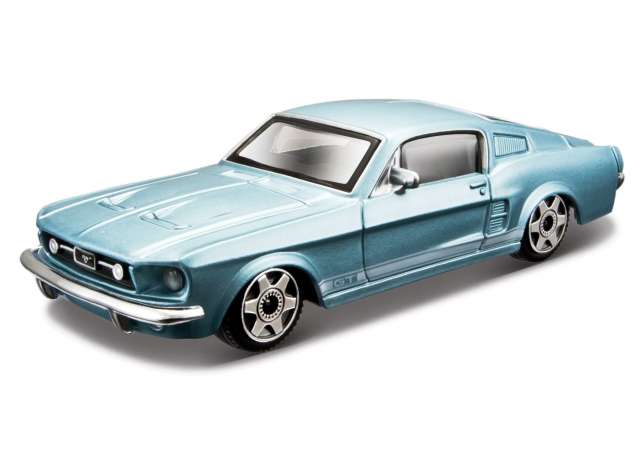 1967 Ford Mustang GT, blue metalic 1:43 Bburago Model