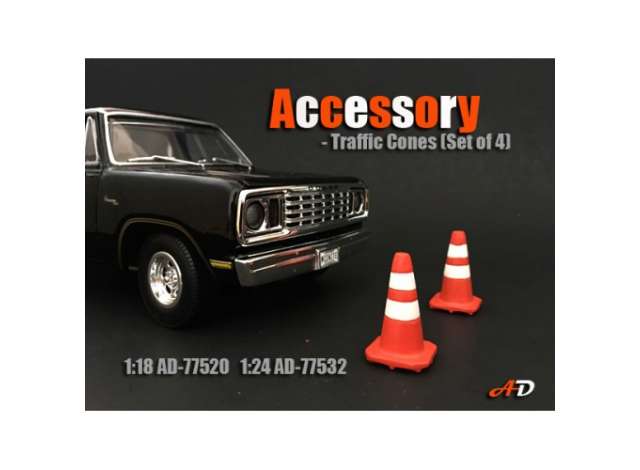 Accessory *Traffic Cones* (Set of 4) 1:24 American Diorama Model