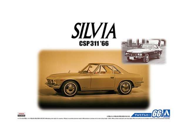 #66 (055502) 1966 Nissan Silvia CSP311, plastic modelkit 1:24 Aoshima Model