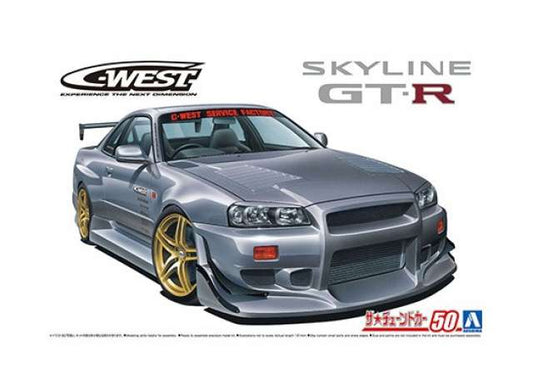 2002 Nissan Skyline C-West BNR34 GT-R, plastic modelkit 1:24 Aoshima Model