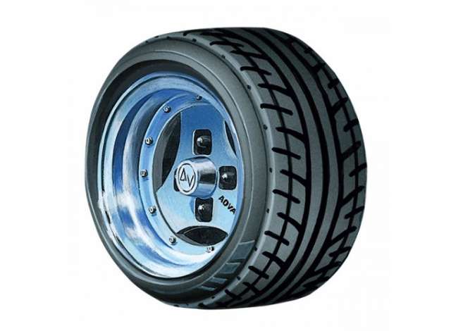 #90 Advan A3A short rim 14inch rim & tire set of 4, plastic modelkit 1:24 Aoshima Model