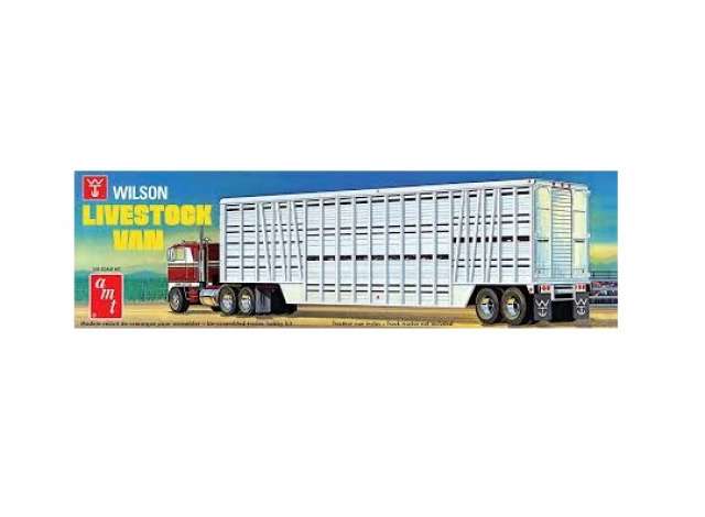 Wilson Livestock Van Trailer, plastic modelkit 1:25 AMT Model