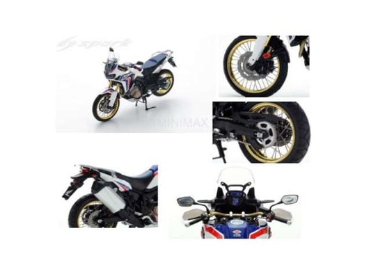 Pre-Order – 2017 Honda CRF 1000L Africa Twin *Resin Series*, white/red/blue 1:12 Spark Model (spam12044) – ETA. September 2026