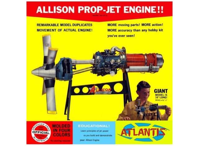 Allison Turbo Prop Jet Engine, plastic modelkit 1:10 Atlantis Model