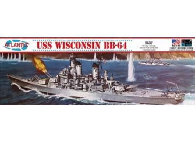 USS Wisconsin BB-64 Battleship, plastic modelkit 1:535 Atlantis Model