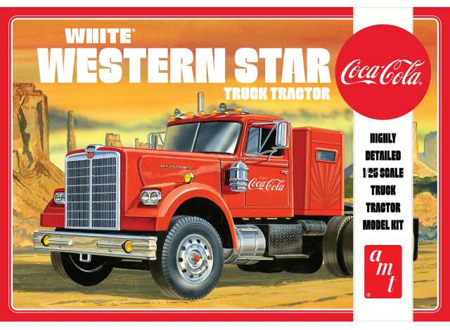 White Western Star Semi Tractor (Coca Cola), plastic modelkit 1:25 AMT Model
