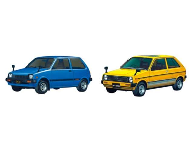 #SP 1981 Subaru KM 1 Rex and 1981 Daihatsu L55S Cuore, plastic modelkit 1:20 Aoshima Model