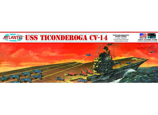 USS Ticonderoga Carrier CV14 Essex Class A, plastic modelkit 1:535 Atlantis Model