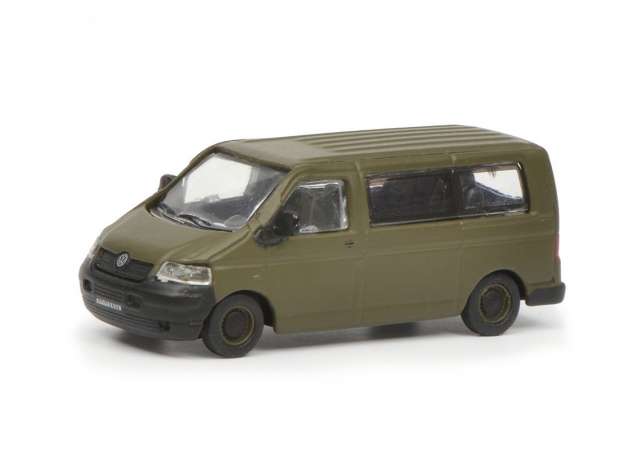 Available To Order – Volkswagen T5 *Bundeswehr*, green 1:87 Schuco Model (SCHUCO26426)