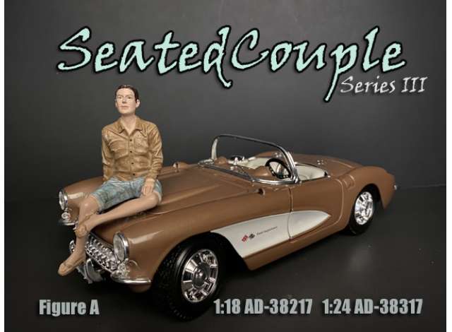 Seated Couple series III Figure A 1:24 American Diorama Model