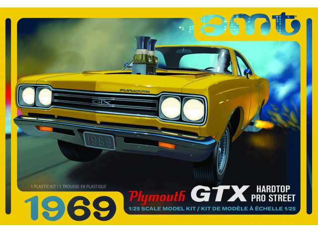 1969 Plymouth GTX Hardtop Pro Street 2T, plastic modelkit 1:25 AMT Model