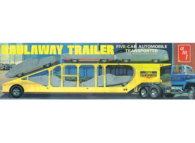 5-Car Haulaway Trailer, plastic modelkit 1:25 AMT Model