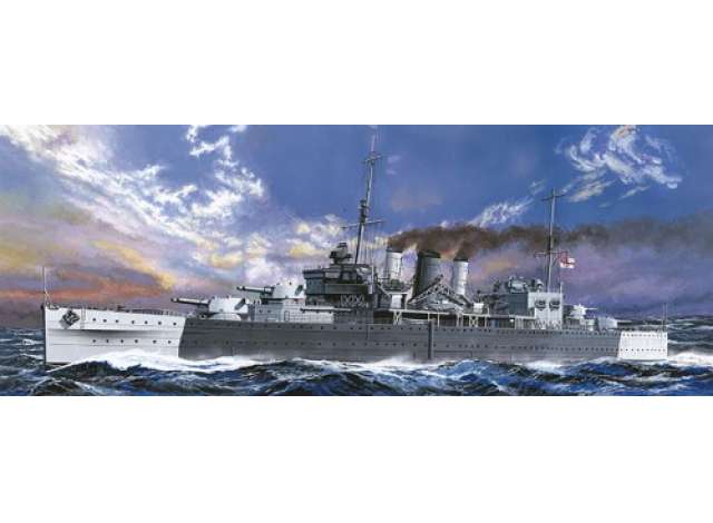#810 British Heavy Cruiser *Cornwall Battle*, plastic modelkit 1:700 Aoshima Model