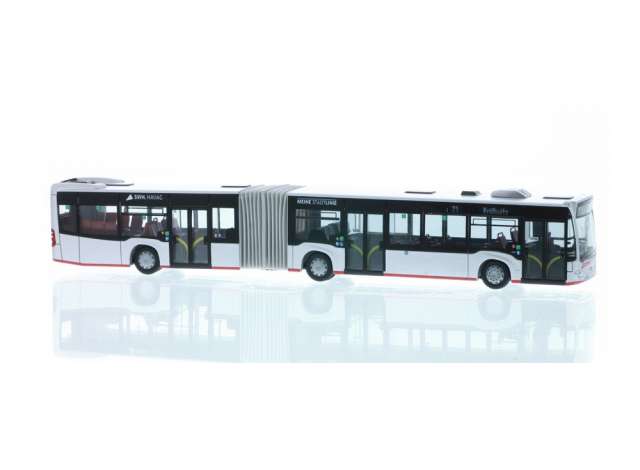 Available To Order – Mercedes Benz Citaro G *HAVAG Halle*, white/black 1:87 Rietze Model (RZ73663)
