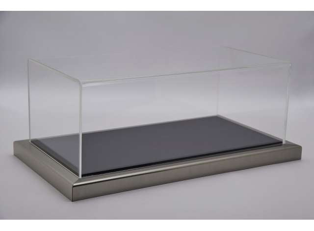Display Case with Black Carbon and Metal base. 170x80x70mm. 1:43 Atlantic Model