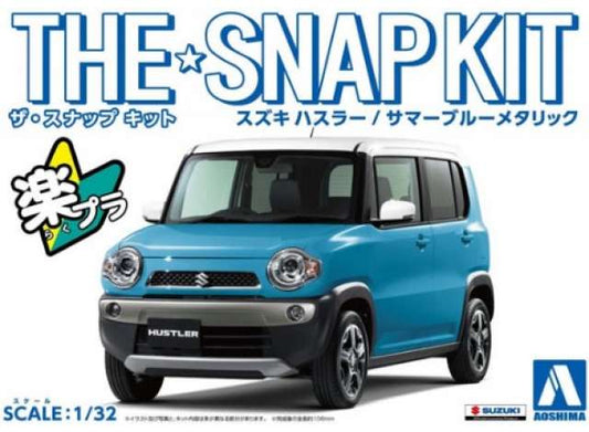 #01-D Suzuki Hustler (Summer Blue Metallic), Plastic Snap Kit. 1:32 Aoshima Model