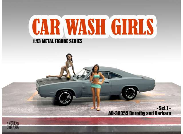 Car Wash Girl Set #1, Dorothy & Barbara 1:43 American Diorama Model