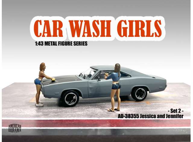 Car Wash Girl Set #2, Jessica & Jennifer 1:43 American Diorama Model