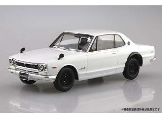 #09-B NISSAN SKYLINE 2000 GT-R *snapkit*, white 1:32 Aoshima Model