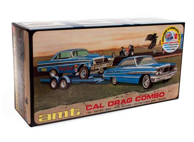 1964 Ford Galaxie *Faclon* Funny Car and Trailer, plastic modelkit 1:25 AMT Model
