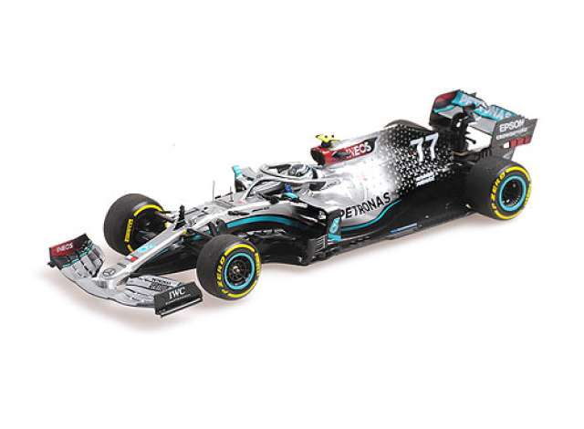 Pre-Order – 2020 Mercedes AMG Petronas Formula One Team W11 EQ Performance #77 Valtteri Bottas Launch Special, black/silver/green 1:43 Minichamps Model (mc410200077) – ETA. September 2026