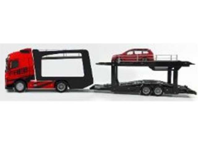 Volvo FH16 Globetrotter 750 XXL Multicar Carrier, red/black 1:43 Bburago Model