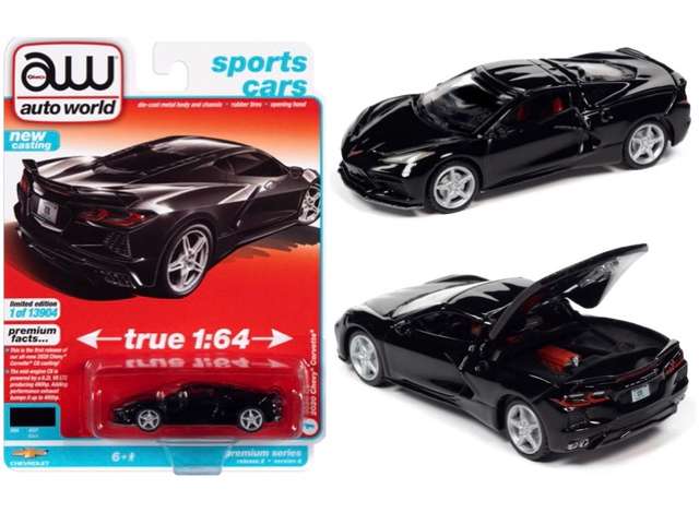2020 Chevrolet Corvette, gloss black 1:64 Auto World Model