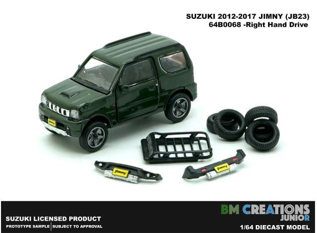 1998 Suzuki Jimny K-Car JB23 RHD, dark green 1:64 BM Creations Model