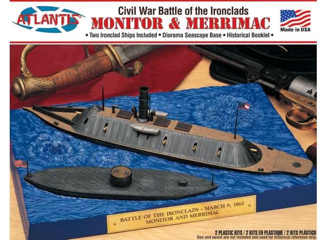 Monitor and Merrimack Civil War Set, plastic modelkit Atlantis Model