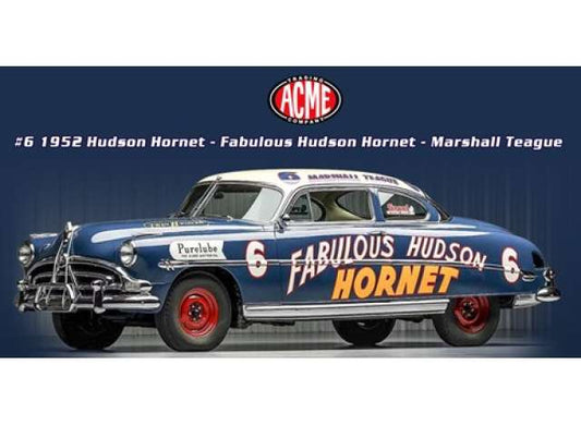 Pre-Order – 1952 Hudson Hornet *Fabulous Hudson Hornet*, blue 1:18 Acme Diecast Model (acme1807505) – ETA. September 2026