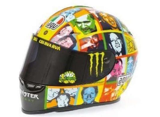 Pre-Order – 2010 Helmet Valentino Rossi MotoGP Laguna Seca, multicolor 1:10 Minichamps Model (mc315100096) – ETA. July/August 2026