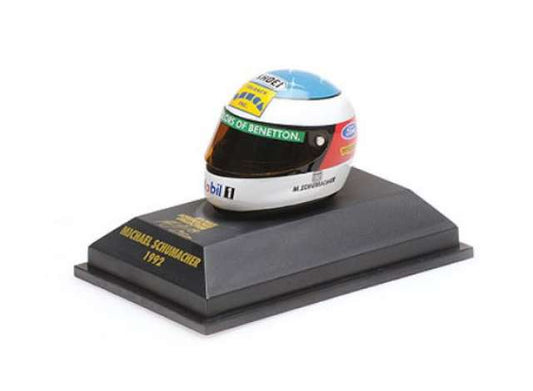 Pre-Order – 1992 Helmet Michael Schumacher First Win Belgian GP, white/blue/red/yellow 1:10 Minichamps Model (mc510389219) – ETA. July/August 2026