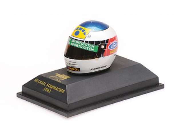 Pre-Order – 1993 Helmet Michael Schumacher Portugese GP, white/blue/red/yellow 1:10 Minichamps Model (mc510389305) – ETA. July/August 2026