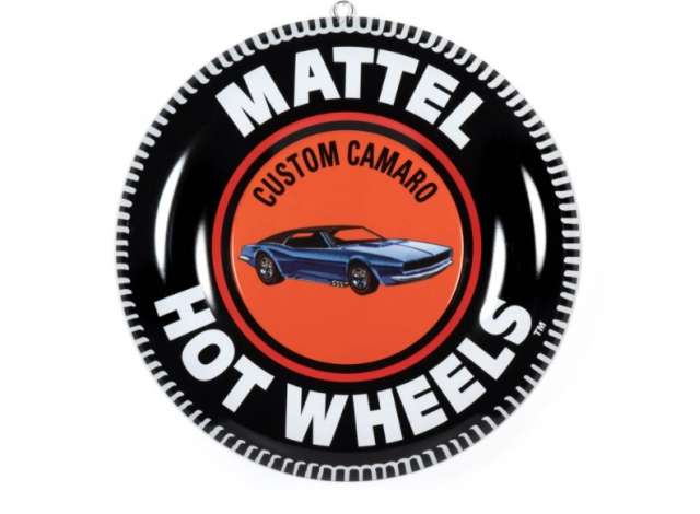 Hot Wheels Collector Button Tin Sign *Custom Camaro* Auto World Model