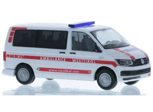 Volkswagen T6 Ambulance Westtirol (A), white/red 1:87 Rietze Model