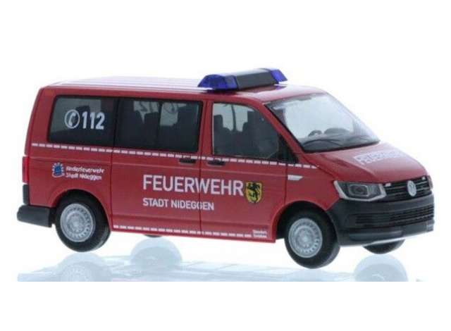 Available To Order – Volkswagen T6 Feuerwehr Nideggen, red 1:87 Rietze Model (RZ53720)