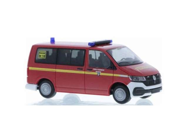 Available To Order – Volkswagen T6.1 Feuerwehr Prisdorf, red/yellow 1:87 Rietze Model (RZ53712)