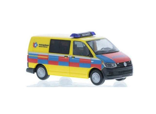Volkswagen T6 Rettungsdienst Märkisch - Oderland, yellow/blue/red 1:87 Rietze Model
