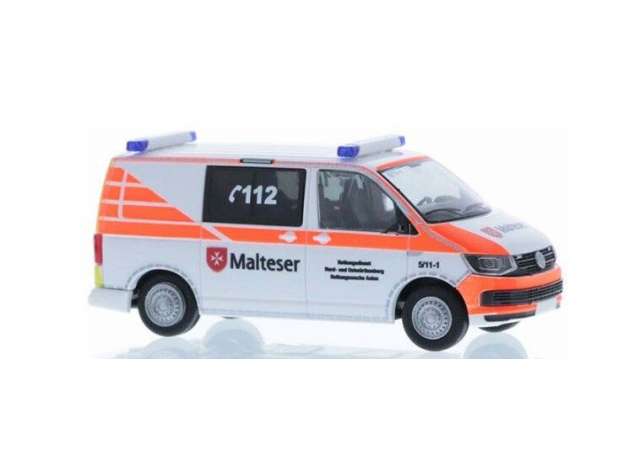 Available To Order – Volkswagen T6 Malteser Aalen, white/orange 1:87 Rietze Model (RZ53722)
