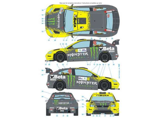 2009 Ford Focus WRC Valentino Rossi Monza Rally Show - Decals 1:24 Blue Stuff Model