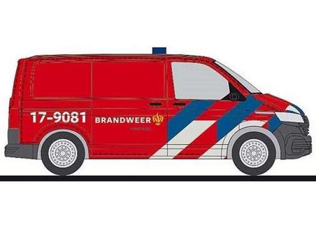 Available To Order – Volkswagen T6.1 Brandweer (NL), red/white/blue 1:87 Rietze Model (RZ53829)