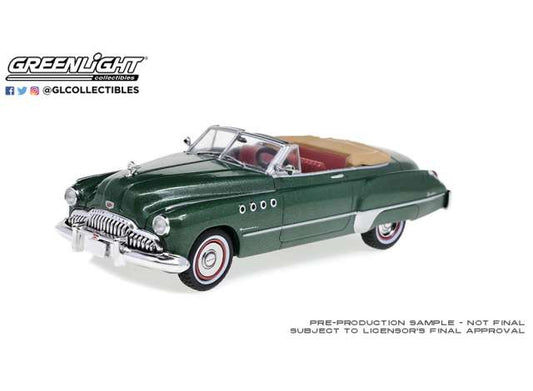 Pre-Order – 1949 Buick Roadmaster Convertible, Allendale Green Metallic 1:43 GreenLight Model (gl86350) – ETA. September 2026