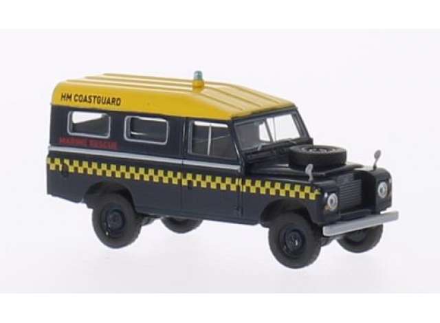 Land Rover 109 Station, RHD, HM Coastguard (GB), Marine Rescue, black/yellow 1:87 Brekina Model