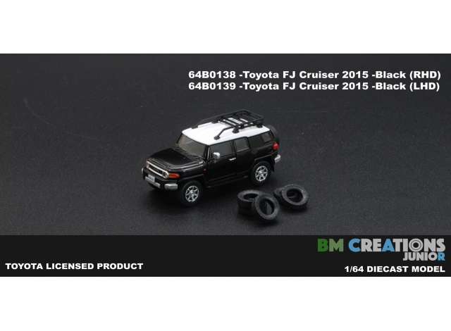 2015 Toyota FJ Cruiser right hand drive, black with white roof 1:64 BM Creations Model