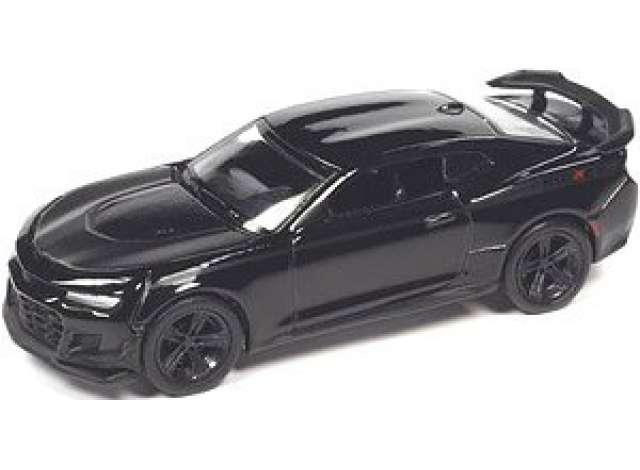 2019 NICKEY Chevrolet Camaro ZL1 1LE, gloss black with flat black side stipes & NICKEY Logo 1:64 Auto World Model